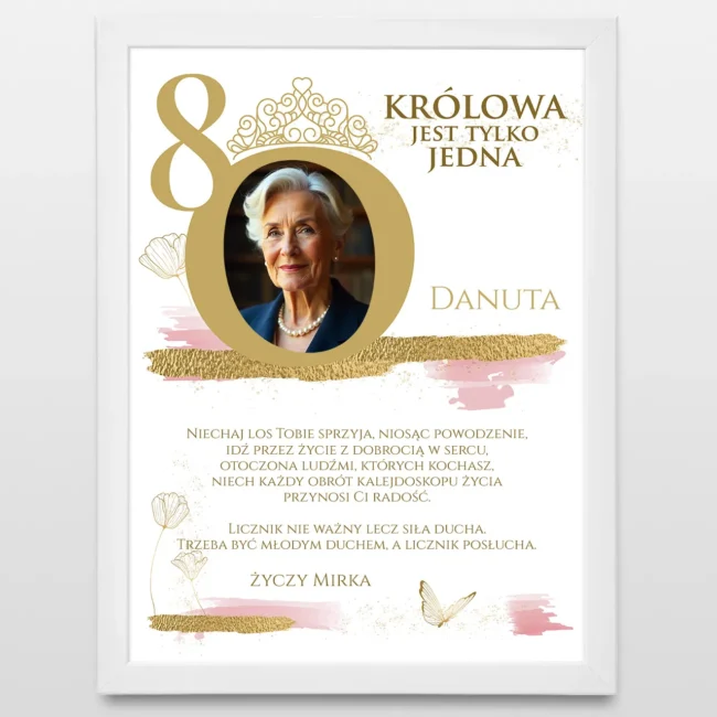 Plakat na 80 urodziny ze zdjęciem