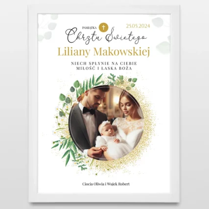 Plakat na CHRZEST personalizowany ze zdjęciem