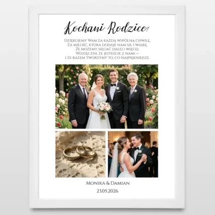 Plakat personalizowany Podziękowanie dla rodziców ze zdjęciem