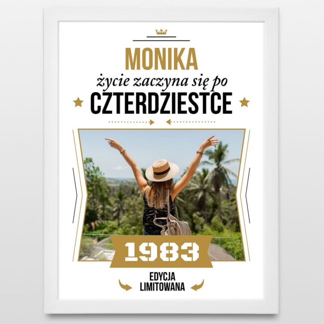 Plakat personalizowany Życie zaczyna się po 40