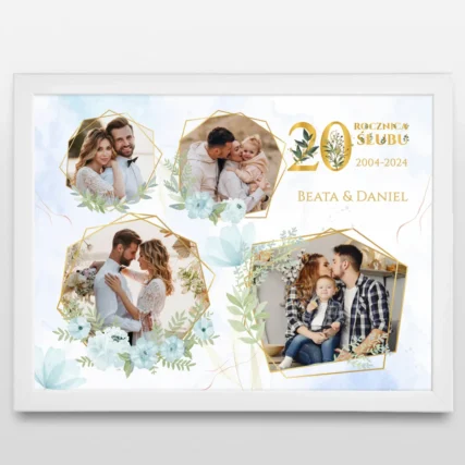 Plakat ze zdjęciami Prezent na 20 rocznicę ślubu dla męża
