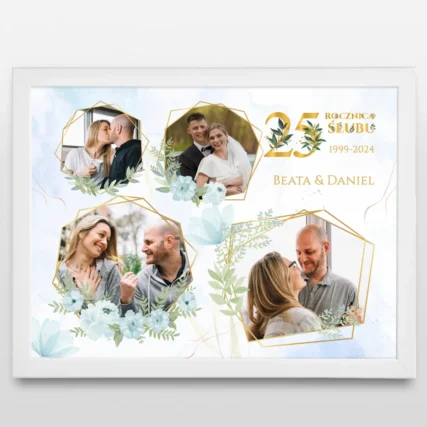 Plakat ze zdjęciami Prezent na 25 lecie ślubu rodziców