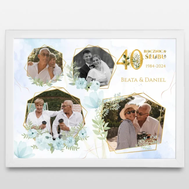 Plakat ze zdjęciami Prezent na 40 lecie ślubu rodziców