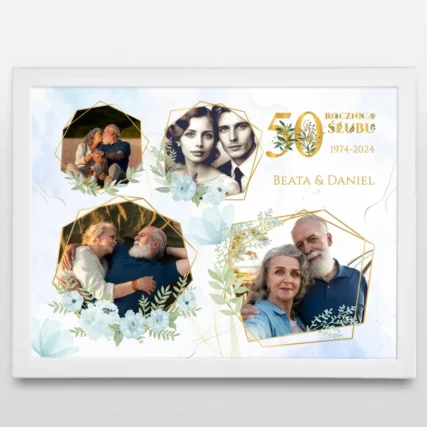 Plakat ze zdjęciami Prezent na 50 lecie ślubu rodziców