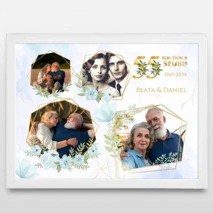 Plakat ze zdjęciami Prezent na 55 lecie ślubu rodziców