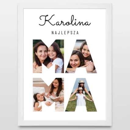 Plakat ze zdjęciami na Dzień Matki Najlepsza MAMA