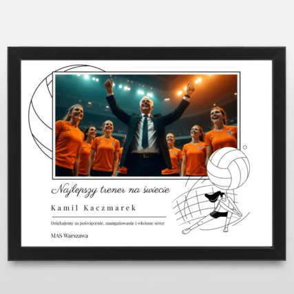 Plakat ze zdjęciem DLA TRENERA siatkówki