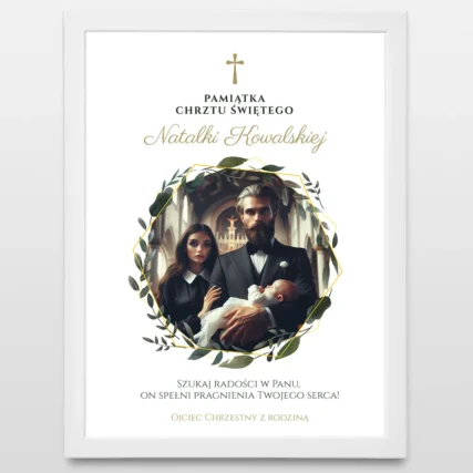 Plakat ze zdjęciem NA CHRZEST od Ojca Chrzestnego