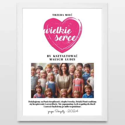 Plakat ze zdjęciem dla przedszkolanki w podziękowaniu