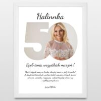 Plakat ze zdjęciem na 50 urodziny Prezent na 50tkę
