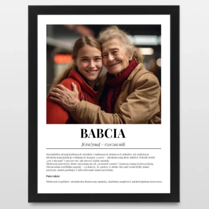 Plakat ze zdjęciem w ramce DEFINICJA Prezent dla babci