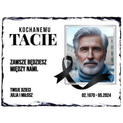 Granit ze zdjęciem Fotografia na pomnik na grób dla taty
