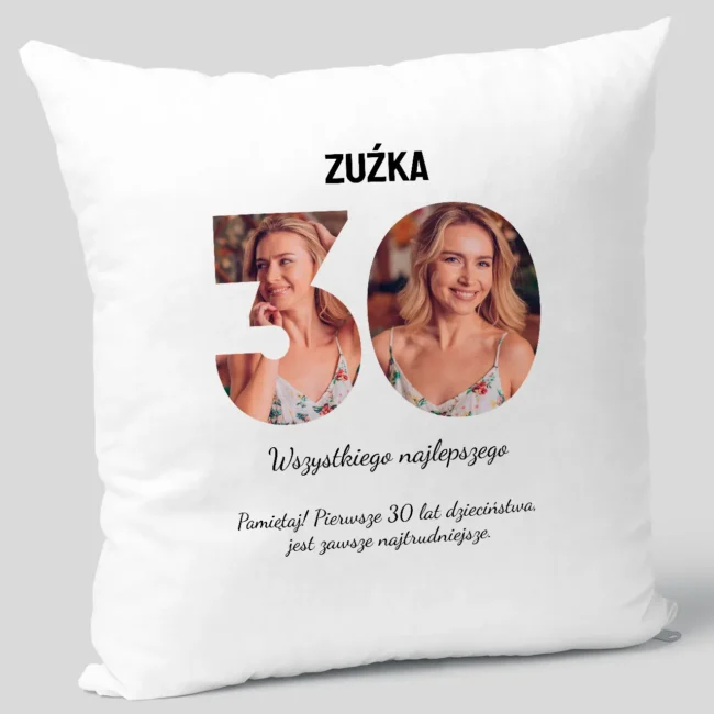 Poduszka na 30 urodziny ze zdjęciem