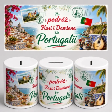 Skarbonka na podróż do PORTUGALII z imieniem