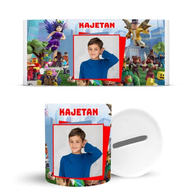 Personalizowana skarbonka ROBLOX ze zdjęciem i imieniem