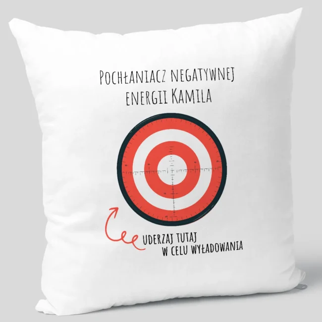Smieszna poduszka dla chlopaka NERWUS z imieniem