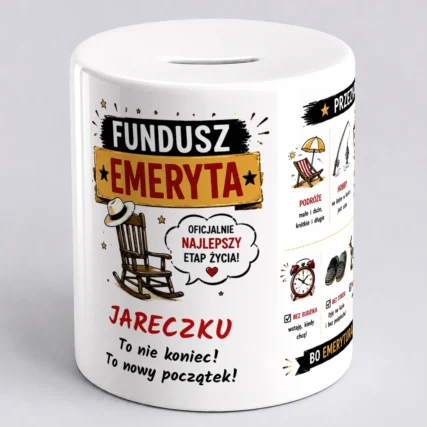 Śmieszna skarbonka dla emeryta FUNDUSZ EMERYTA
