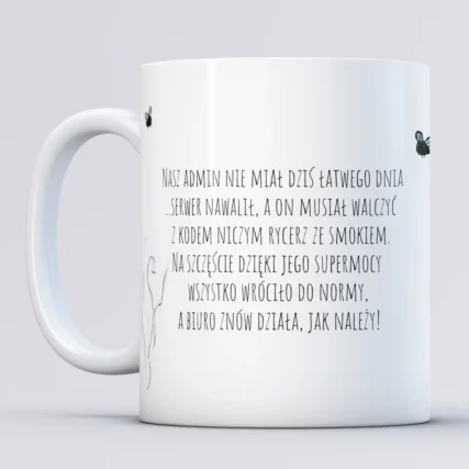 Śmieszny kubek dla administratora programisty