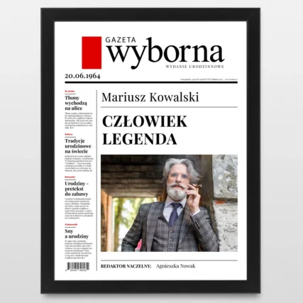 Śmieszny plakat ze zdjęciem dla 60 latka Człowiek legenda