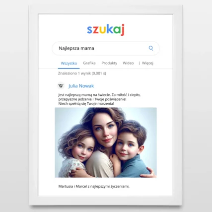 Śmieszny plakat ze zdjęciem z okazji Dnia Mamy