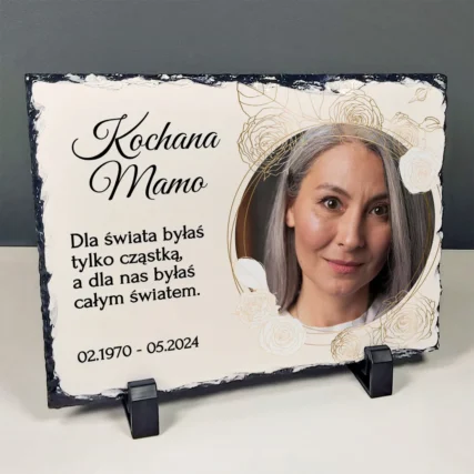 Stojący granit ze zdjęciem na pomnik dla mamy