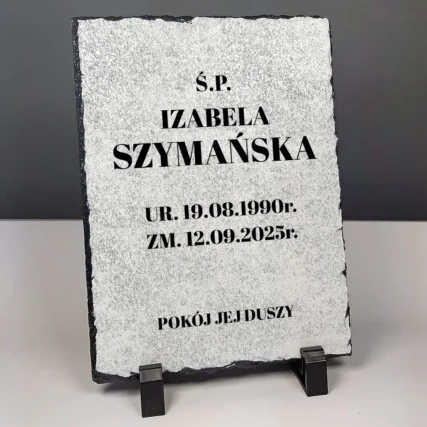 Tabliczka granitowa pomnikowa stojąca 20x15 cm