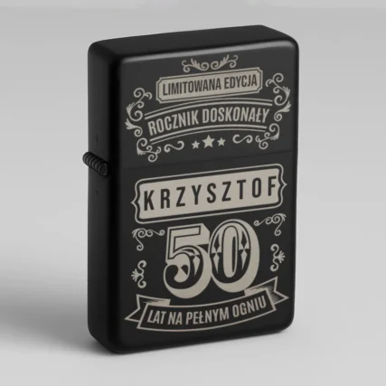 Zapalniczka z grawerem na 50 urodziny