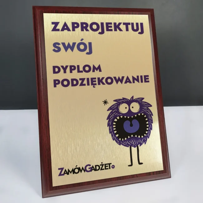 Zaprojektuj swój Dyplom Podziękowanie A4 złoty