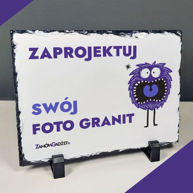 Zaprojektuj swój foto granit ze zdjęciem i napisem