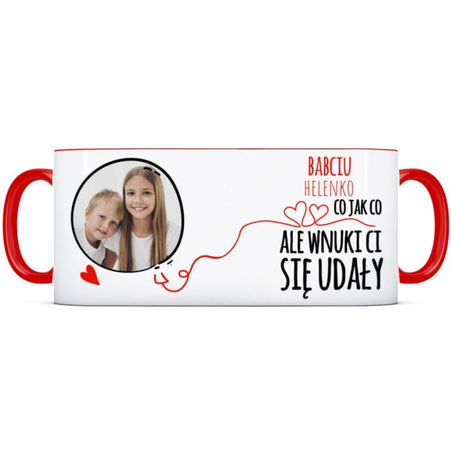 Kubek ze zdjęciem babciu co jak co ale wnuki ci się udały